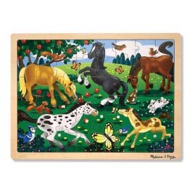48 pcs. Frolicking Horses Wooden Puzzle Melissa &