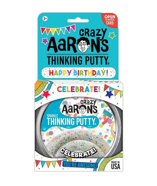 Celebrate Glitter in Clear for sale online Crazy Aaron's Thinking Putty 4" Tin Gift Set 