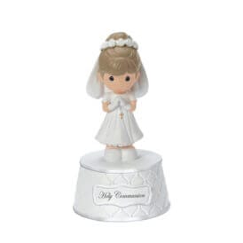 Precious Moments Girl Holding a Cross Musical "Share The Gift Of Love" First Holy Communion