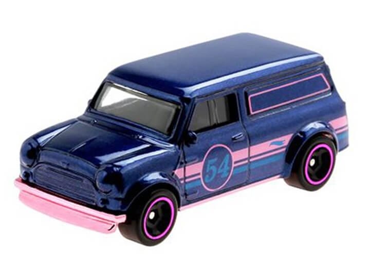 Hot Wheels Pink & Navy Pearl & Chrome - '67 Austin Mini Van Diecast Car - Image 2