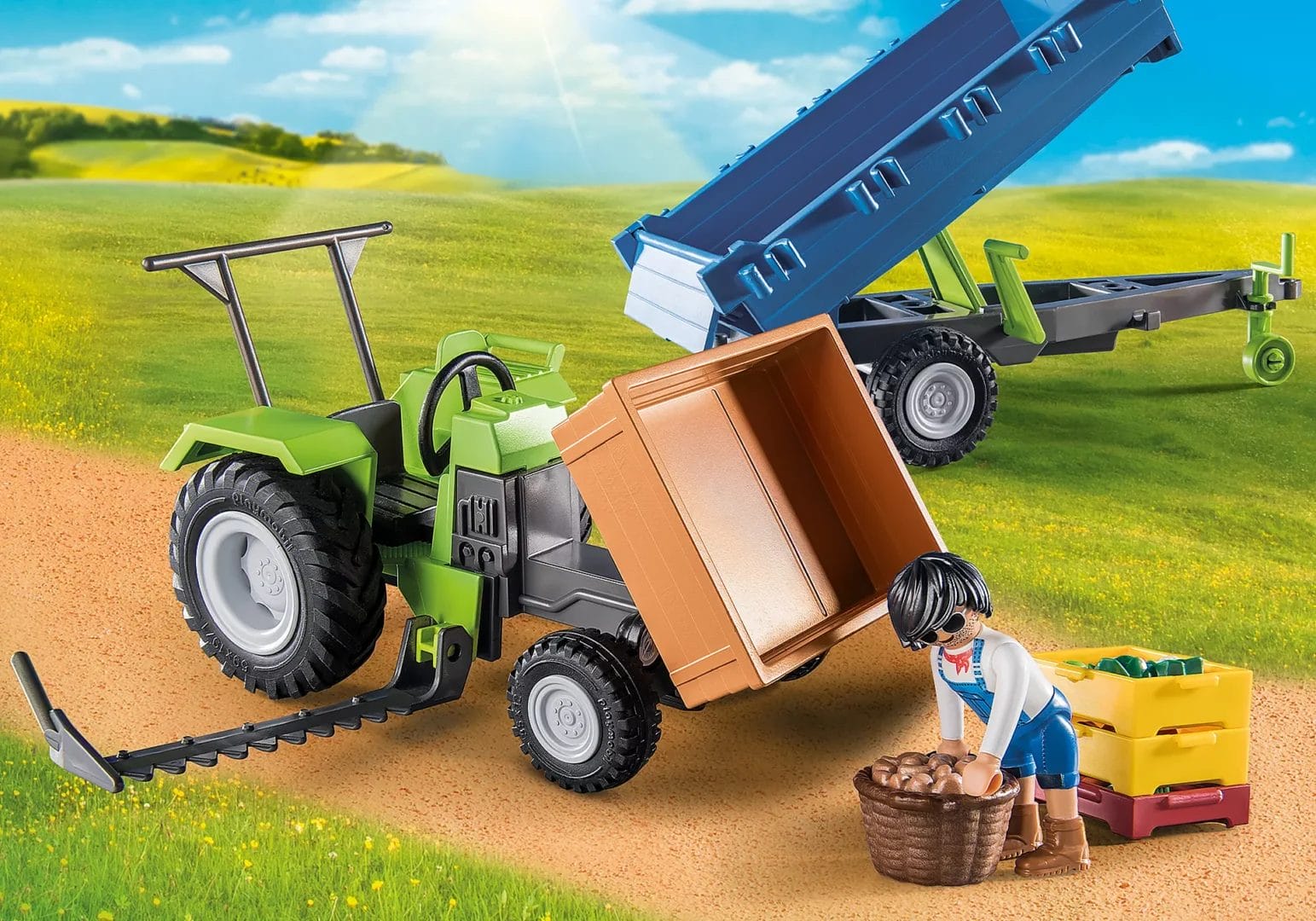 Playmobil Country Harvester Tractor with Trailer 71249 - Image 4