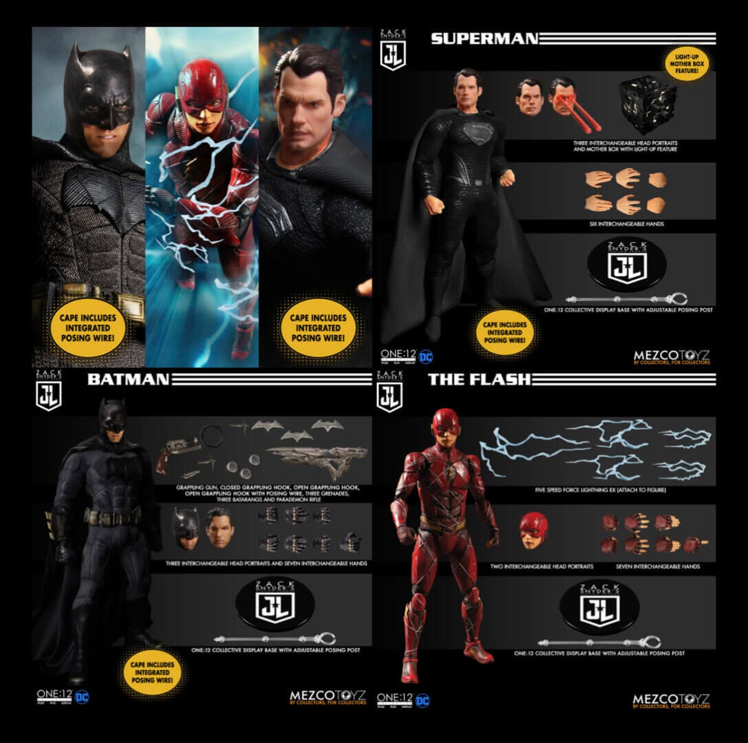 1:12 Scale Zack Snyder's Justice League Deluxe Steel Boxed Set by Mezco
