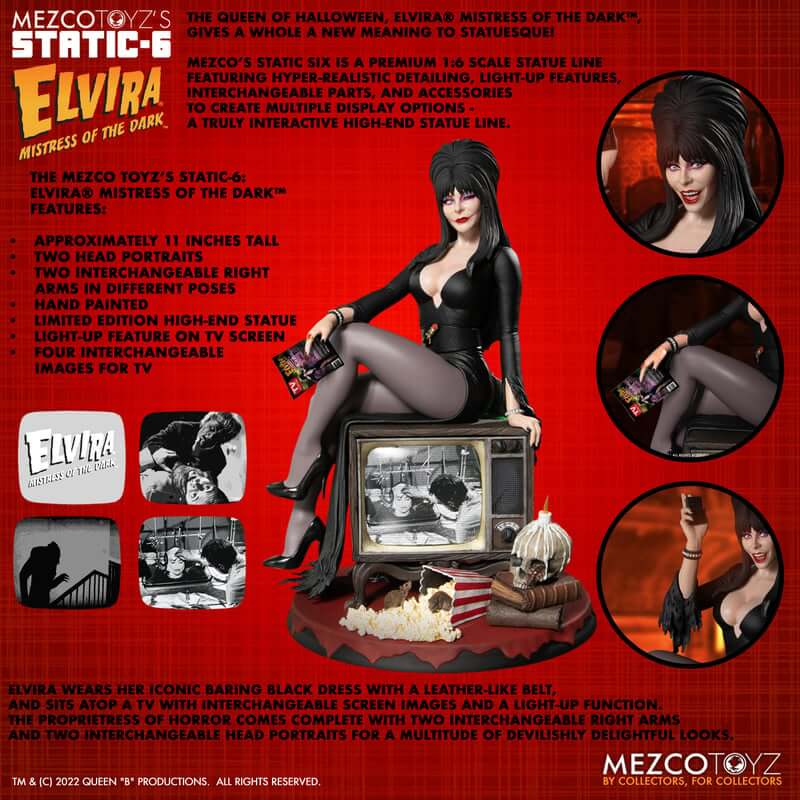 1:6 Scale Elvira Mistress of the Dark Statue by Mezco Toyz's Static-6 - Image 12