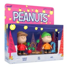 Peanuts Holiday Charlie Brown with Sad Christmas Tree and Linus 3 3/4-Inch ReAction Figures Box Set