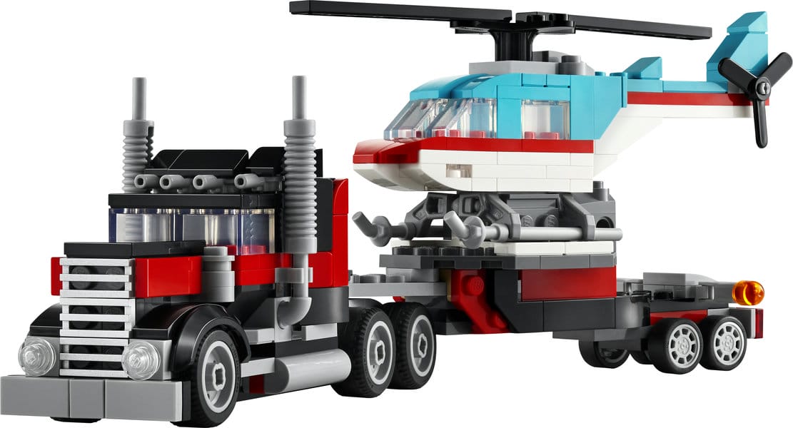 Lego Flatbed Truck with Helicopter - Image 3