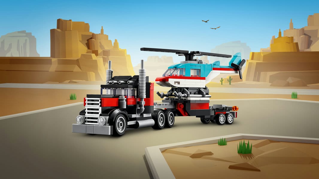 Lego Flatbed Truck with Helicopter - Image 6