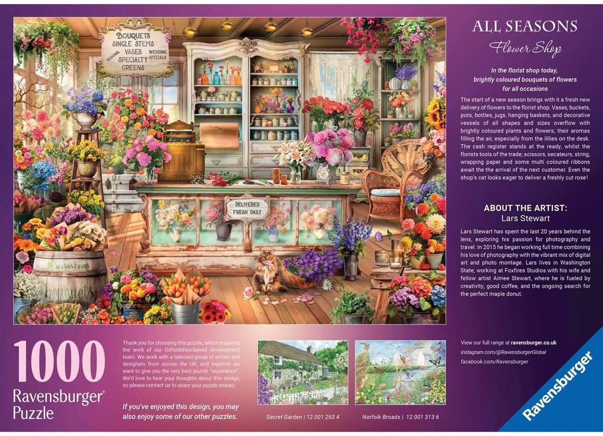 Ravensburger 1000 Piece All Seasons Flower Shop Puzzle - Image 3