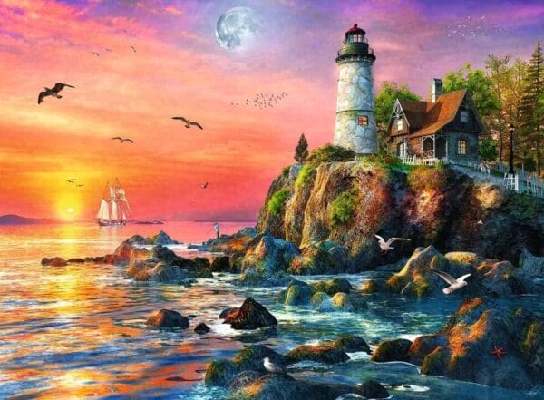 Ravensburger Puzzle Lighthouse at Sunset 500 Pieces - Image 2