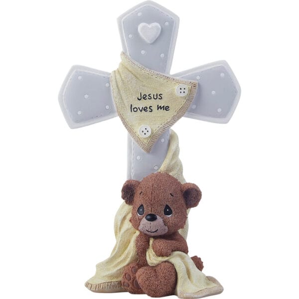 Precious Moments: Jesus Loves Me Cross with Bear - Image 2