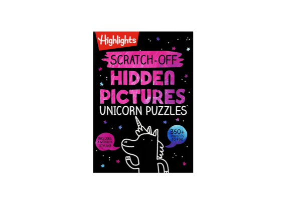 Highlights: Scratch-Off Hidden Pictures- Unicorn Puzzles