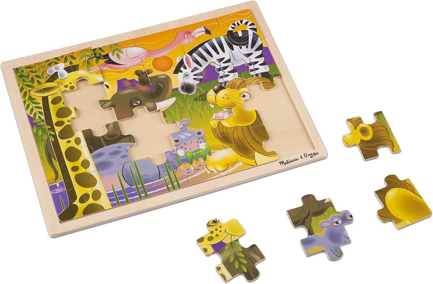 Melissa and Doug: Wooden Jigsaw Puzzle- African Plains - Image 2